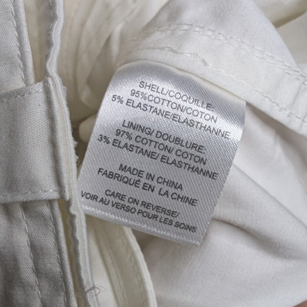 Divine Heritage White Cotton Moto Jacket Belted Cropped Biker Women's M - Picture 5 of 7